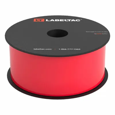 CREATIVE SAFETY SUPPLY LabelTac Pro Model High Temp Supply: 2 in x 100 ft, Vinyl, Red (Gloss) - LabelTac Thermal Transfer Continuous Label Rolls