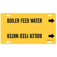 Pipe Marker: Boiler Feed Water, Yellow, Black, Fits 8 to 9 7/8 in Pipe O.D., 1 Pipe Markers (MPN 4017-G)