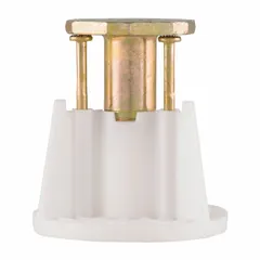Carbon steel wet-set anchor designed for embedding into wet concrete before it sets. Provides a 3/8"-16 threaded point for securing structural components such as steel decking or machinery. Pack of 100, white finish.