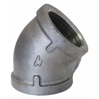 ANVIL Metal Pipe Elbow: 45° Elbow, 300 psi @ 150° F, 6 in x 6 in, Malleable Iron, Made in USA (MPN 0311025605)