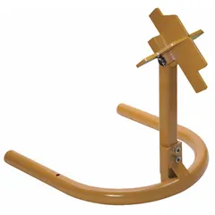 This steel bead seating stand is used to seat beads on industrial tires and equipment. With an overall length of 27 inches and height of 24 inches, it provides leverage for heavy-duty applications in vehicle maintenance.