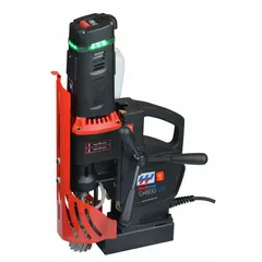 Standard magnetic drill press with electric magnet for ferrous materials. Operates on 115V AC, provides 7 1/2 in drill travel. Weldon spindle connection. Suitable for steel fabrication, construction, and maintenance drilling applications.
