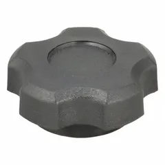 This 5-arm knob features a plastic body with a steel thread insert and a 5/16"-18 threaded hole. It is designed for manual adjustment, clamping, or positioning on machinery and equipment in industrial settings such as machining, material handling, and assembly operations.