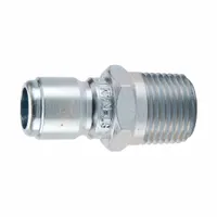 PARKER Non-Valved Nipple: 3/8 in, Steel, 6 gpm Max. Flow Rate, 3/8"-18 Thread Size, Male NPTF (MPN ST-N3M)
