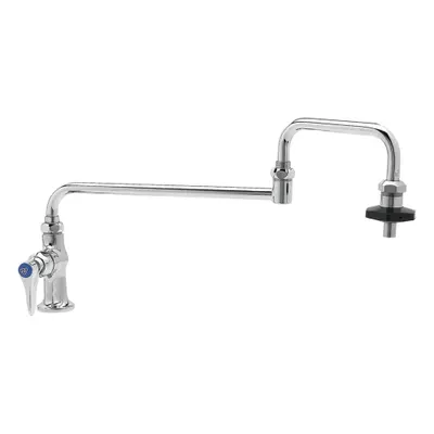 T&S BRASS Double Joint Kitchen Faucet: Single-Post, Brass, Chrome, 5.23 gpm Flow Rate - Glass Fillers