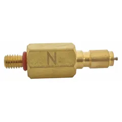 Banjo fitting with 6mm port size and 10mm banjo bolt hole. Used to connect fluid or air lines in hydraulic or pneumatic systems, providing a leak-resistant joint for industrial maintenance and repair applications.