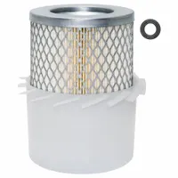 Round/oval engine air filter with axial seal. Outside diameter 4 3/32 in. Used in engine air intake systems to capture airborne contaminants. Suitable for automotive and industrial equipment