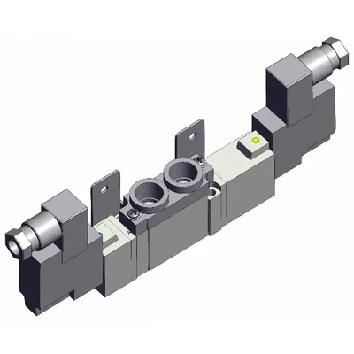 SMC Solenoid Valve: SY7000 Series, Double Solenoid, Five-Way / Three-Position - SMC SY Series Directional Control Valves