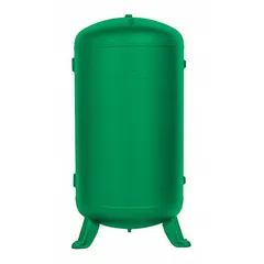 Vertical stationary air tank with 80-gallon capacity and 200 psi maximum operating pressure. Overall length of 25.1 inches. Designed for storing compressed air in pneumatic systems to support tools, actuators, and machinery.