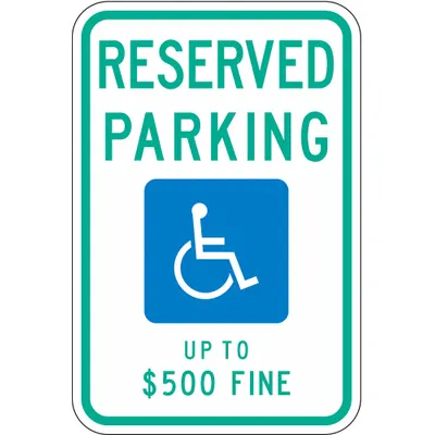 LYLE Reserved Parking Up To $500 Fine Sign (West Virginia) HC-WV01-12HA - Reserved Parking Up To $500 Fine Signs (West Virginia)