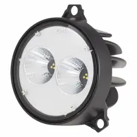 Round LED floodlight with a 3 in overall diameter, black housing, and Deutsch electrical connection. Designed for auxiliary lighting on trucks, trailers, and off-road equipment. Suitable for flush mount installation in demanding environments