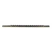 PROTO Socket Rail: Silver, 1 in Overall Wd, 7 Posts/Slots, Steel, Sockets (MPN J2573)
