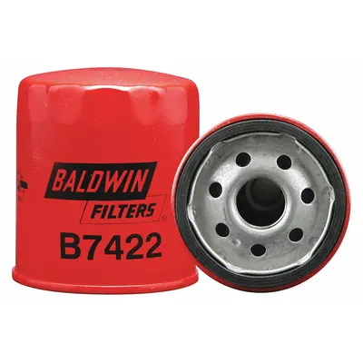 BALDWIN FILTERS Oil Filter: B7422, M22-1.50 Thread Size, 3 1/2 in Overall Ht, 3 in Outside Dia - Spin-On Oil Filters