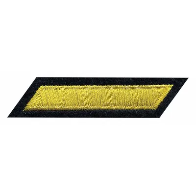 HEROS PRIDE Embroidered Patch: Hashmark, 2 in x 3/8 in, Gold/Navy, Felt/Plastic - Embroidered Insignia