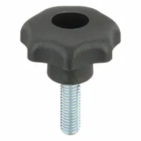 KIPP Hand Knob: 7 Point, Plastic w/ Steel Thread, M8 Thread, 25 mm Thread Lg, 40 mm Dia (MPN K0155.4081X25)