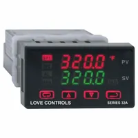 DWYER Temperature Controller: 32A, 1/32 DIN Size, RTD/Thermocouple, 100 to 240V AC, 14°F to 131°F (MPN 32A133)