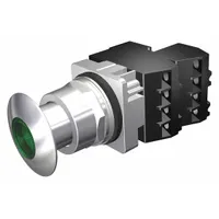 SIEMENS Mushroom Head Push Button: Illuminated, Mushroom Head Profile, Metallic, 30 mm, 1NO/1NC (MPN 52PP3G3U)