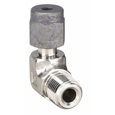 PARKER Compression Fitting Elbow: 1/8 in OD x 1/8 in Pipe Fitting Size - Single-Ferrule Stainless Steel Fittings