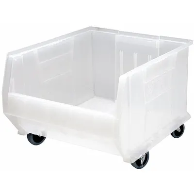 QUANTUM STORAGE SYSTEMS Mobile Bin: 23 7/8 in Overall Lg, 18 1/4 in x 12 in, Clear - Rolling Clearview Hopper Bins