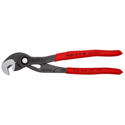 KNIPEX Tongue and Groove Plier: Flat, Push Button, 1 1/4 in Max Jaw Opening, 10 in Overall Lg - Flat-Jaw Tongue & Groove Pliers