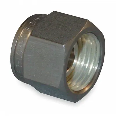 HAM-LET Compression Fitting Nut: 16 mm OD Fitting Size, Compression - Double-Ferrule Stainless Steel Fittings