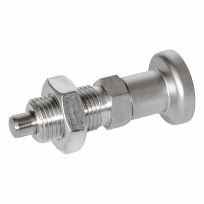 JW WINCO Indexing Plunger: Nonlocking, 316 SS, M20x1.5 Thread - Nonlocking Pull-Knob Indexing Plungers with Jam Nut