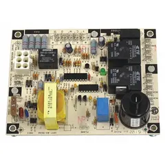 Ignition control board for gas furnaces and heating systems. Manages the ignition sequence, monitors flame presence, and controls gas valve operation to ensure safe burner startup. Used as a replacement component when the original control board fails.