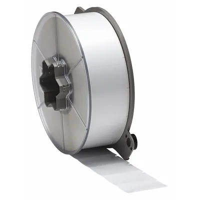BRADY Flag Label: Rectangle, 2 in x 1 1/2 in, Polyester, White ( Gloss) - Brady Rectangular Flag Precut Label Rolls