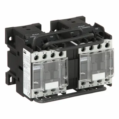Dayton Magnetic Contactor: Reversing, 3 Poles, 3NO Contacts, 12 A - Reversing IEC Contactors