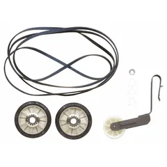 Genuine OEM dryer repair kit for Whirlpool dryers. Used by maintenance technicians to replace worn components and restore drying performance in commercial and residential laundry operations.
