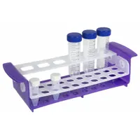 Tube Rack: 4 1/4 in Overall Wd, 3 in Overall Ht, 12 1/4 in Overall Lg, Polypropylene, Natural/Purple (MPN 120818)