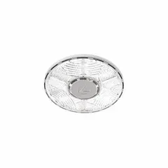 Battery pack accessory for LED round high bay fixtures. Provides emergency backup power to maintain lighting during outages. Includes G Hook for mounting. Suitable for industrial, warehouse, and commercial applications requiring emergency egress lighting.