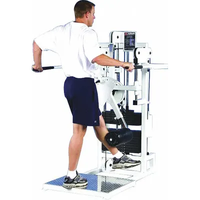 PROMAXIMA Multi-Hip: Steel, Powder Coated, White, Vinyl, 66 in Overall Lg, 1 Stations (MPN P-143) - Hip & Leg Machines