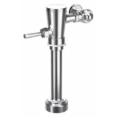 This MOEN manual flush valve is an exposed, top-spud urinal valve with a piston mechanism. It delivers 1.6 gallons per flush and features a 12-inch rough-in. Suitable for commercial restroom applications requiring water-efficient operation.