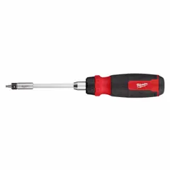 This security multi-bit screwdriver includes 26 tips covering Hex, Nut Driver, Spanner, Torq-Set, and Torx Security (7) profiles. With a 10-inch overall length, it is suited for driving and removing tamper-resistant fasteners in equipment enclosures and machinery.