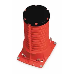 Cast-in-place firestop collar for metal pipes. Designed for 2-inch pipe size with a 3-hour fire rating. Overall height of 2.5 inches. Used to seal pipe penetrations in fire-rated walls or floors.