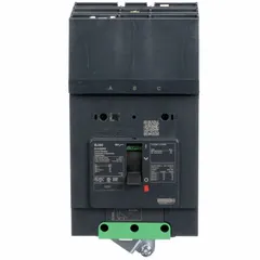 3-pole, 80 A B-Frame molded case circuit breaker rated 690V AC with a maximum AIR rating of 100kA at 120/240V AC. Features fixed instantaneous trip, ABC phase connection, and I-Line ON End terminal connection. Provides overcurrent protection in industrial power distribution systems.