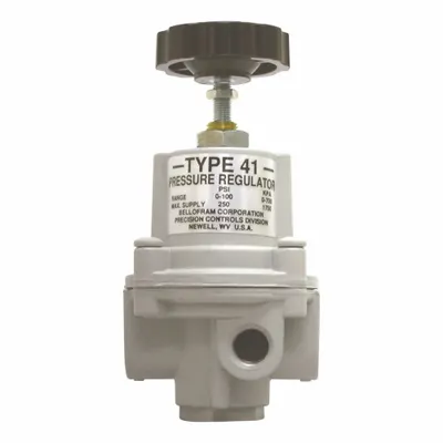 BELLOFRAM Compressed Air Regulator: Type 41-1, 960170000, 1/4 in NPT Female, Relieving - High-Flow Industrial Pressure Regulators