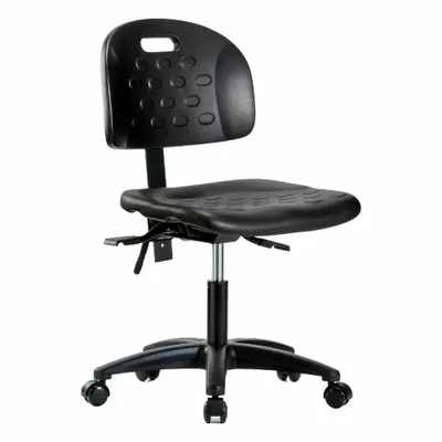 OEM Ergonomic Chair: Polyurethane, Armless, Ht Range 17 1/4 in to 22 1/2 in - Polyurethane Lab Chairs