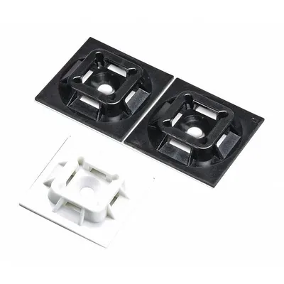 PANDUIT Cable Tie Mounting Base: 0.17 in Slot Wd, 0.07 in Slot Ht, White, 0.75 in Wd - Adhesive Mount Cable Tie Bases