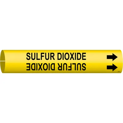 BRADY Sulfur Dioxide Snap-On Pipe Marker - Sulfur Dioxide Snap-On Pipe Markers