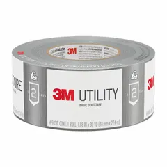 This general-purpose duct tape features a polyethylene coated cloth backing with a rubber adhesive. It is suitable for indoor and outdoor sealing, bundling, and patching applications. The tape measures 1 7/8 inches wide by 30 yards long with a thickness of 5.5 mil.