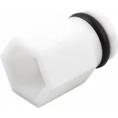 This PETP plastic insert is designed for use in hygienic sockets, providing a non-corrosive interface suitable for environments requiring cleanliness. With an overall length of 17.4 mm, it is intended for applications where hygiene is critical, such as in food processing or pharmaceutical settings.