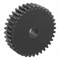 Hubless Spur Gear: Module m 2, 36 Teeth, 15 mm Bore Dia, Black Oxide Coated Carbon Steel, Plain Bore (MPN SSA2-36)