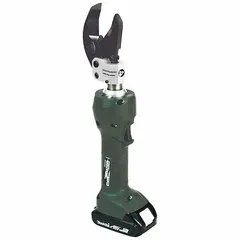 The GREENLEE ES32LXB is a cordless cable cutter designed for cutting 600 kcmil copper or aluminum cable. It features an inline, scissor-style cutting head and operates as a bare tool compatible with the Makita 18V LXT battery platform. This tool is used in electrical contracting, utility maintenance, and industrial installations for fast, clean cuts of large-diameter cable.
