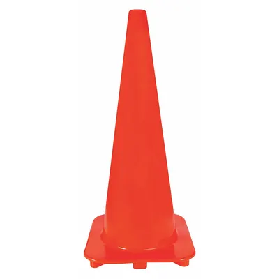 OEM Traffic Cone, 28 in, Orange, Non-Reflective, PVC, Blank - Traffic Cones for Roadway Use