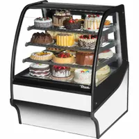 TRUE REFRIGERATION Refrigerated Merchandiser: 49 1/8 in x 36 1/4 in x 39 in, White, Curved Glass (MPN TDM-R-36-GE/GE-S-W)