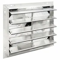 Shutter Mount Exhaust Fan: 18 in Blade, 1 Speed, 1/30 hp, Open Dripproof, 1,877 cfm, 115V AC, 1 ph (MPN 23013)