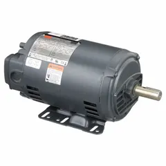 Open drip proof (ODP) 3-phase AC motor with rigid base mount. Delivers 2 hp at 1745 RPM on 208-230/460V AC, drawing 5.7-5.3/2.7 A full load current at 60 Hz. Suitable for continuous-duty applications such as pumps, fans, conveyors, and compressors in clean, dry environments.