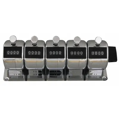 ENM Mechanical Tally Counter: Top Coming (TC), Handheld Mounting, Steel, Silver - Hand Tally Counters